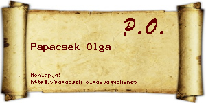 Papacsek Olga névjegykártya