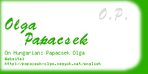 olga papacsek business card